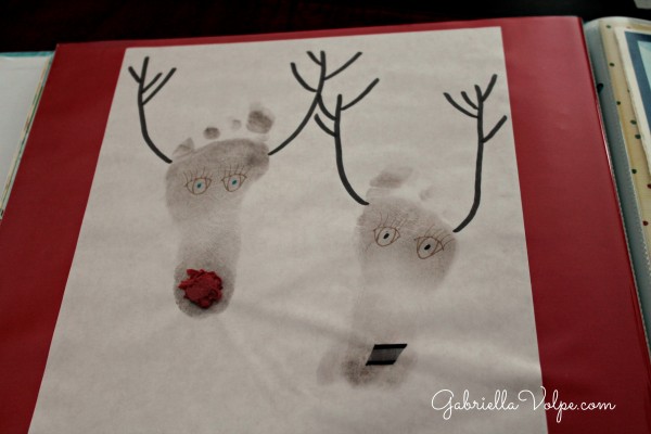 Rudolph footprint craft puppet as part of 10 adapted Christmas activities