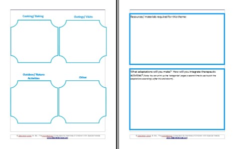 Thematic Unit Planner reflection pages