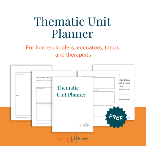Thematic Unit Planner mockup