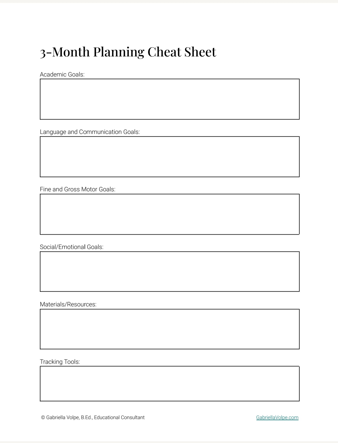 Thumbnail of PDF of sample page from 3-Month Planning Guide