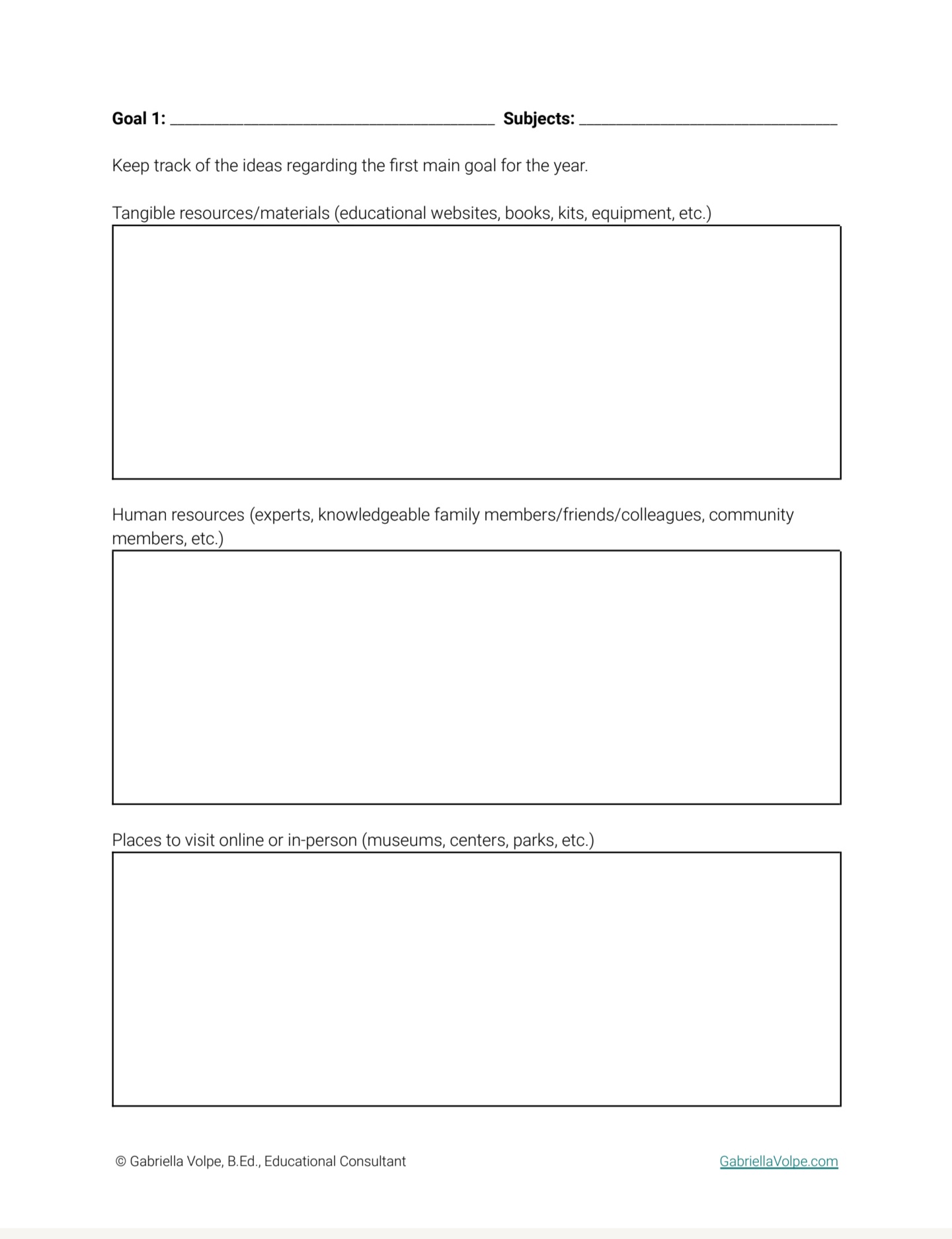 Screenshot of template sample of 3-Main Things PDF