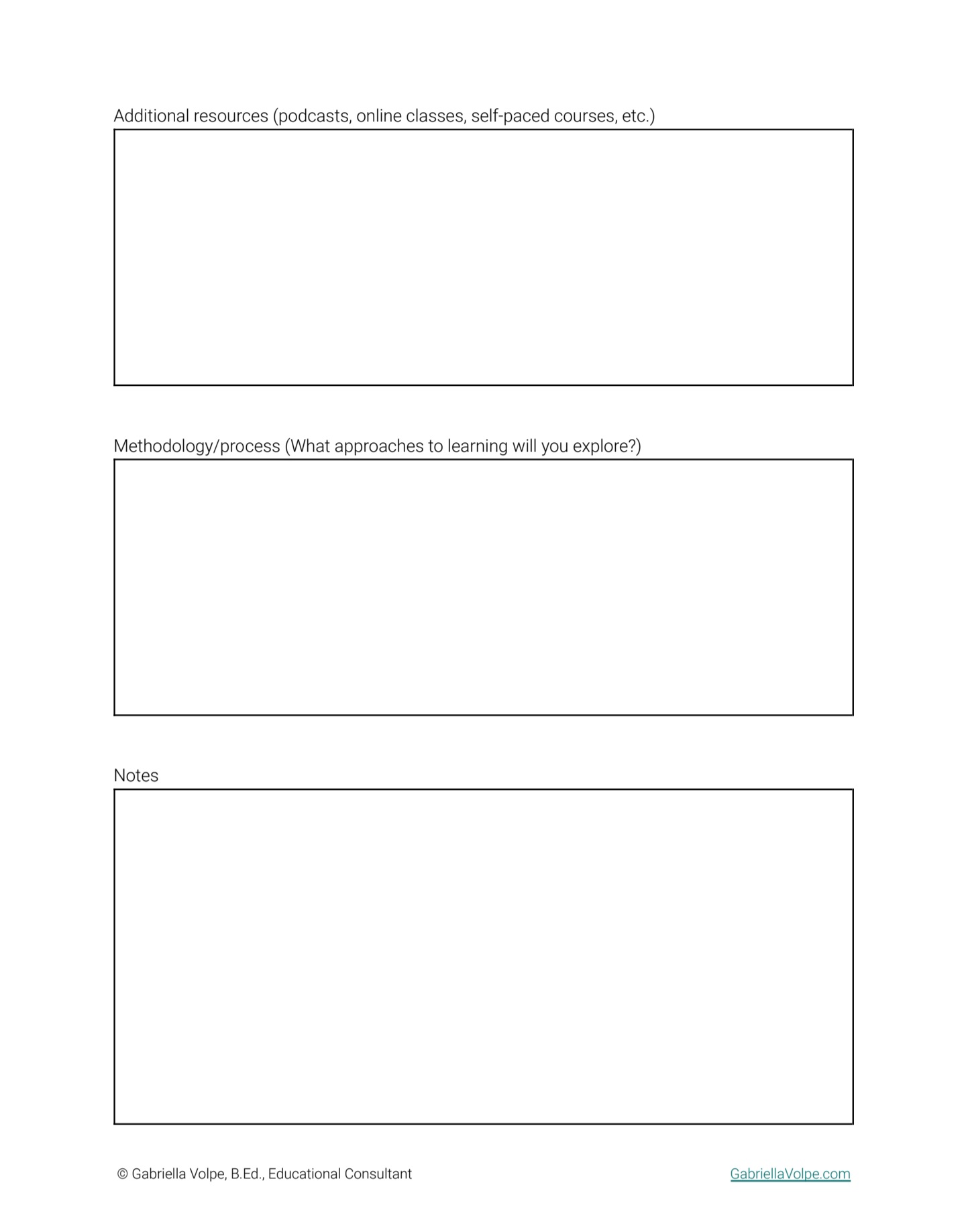 Screenshot of sample template from 3 Main Things PDF