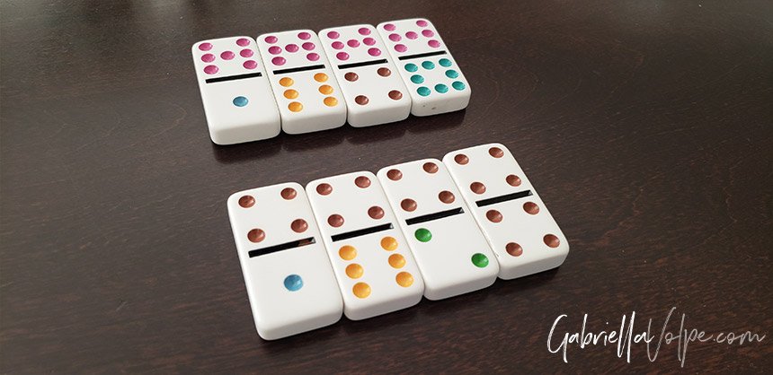 Adapting 3D Games Domino tiles sorted by top color number. 