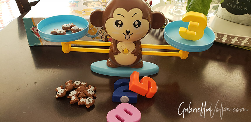 Anchor the monkey balance game with playdough