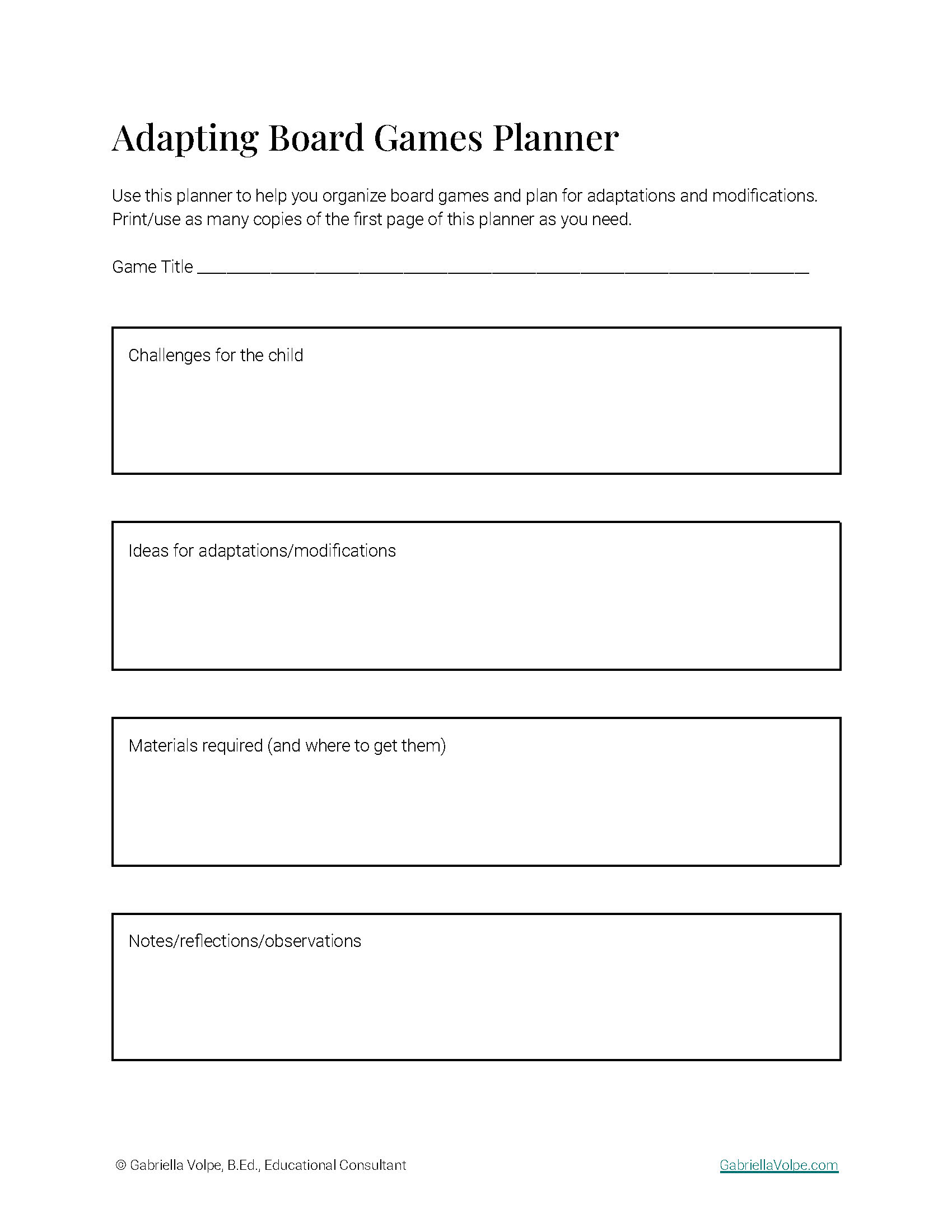 Adapting Games Planner PDF page 2