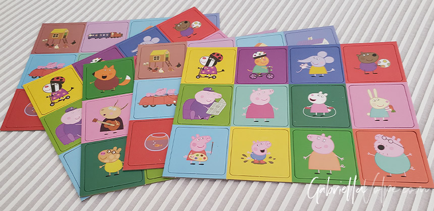 This Peppa Pig Matching Game came with four sets of cards.