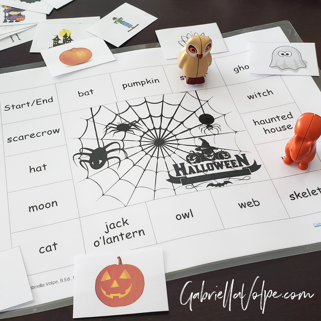 Photo of Halloween word game board