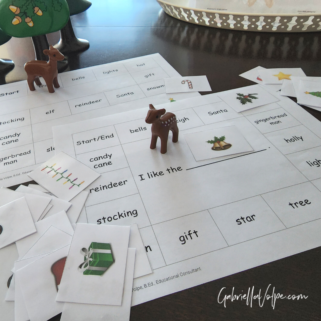 Photo of Christmas board game in play