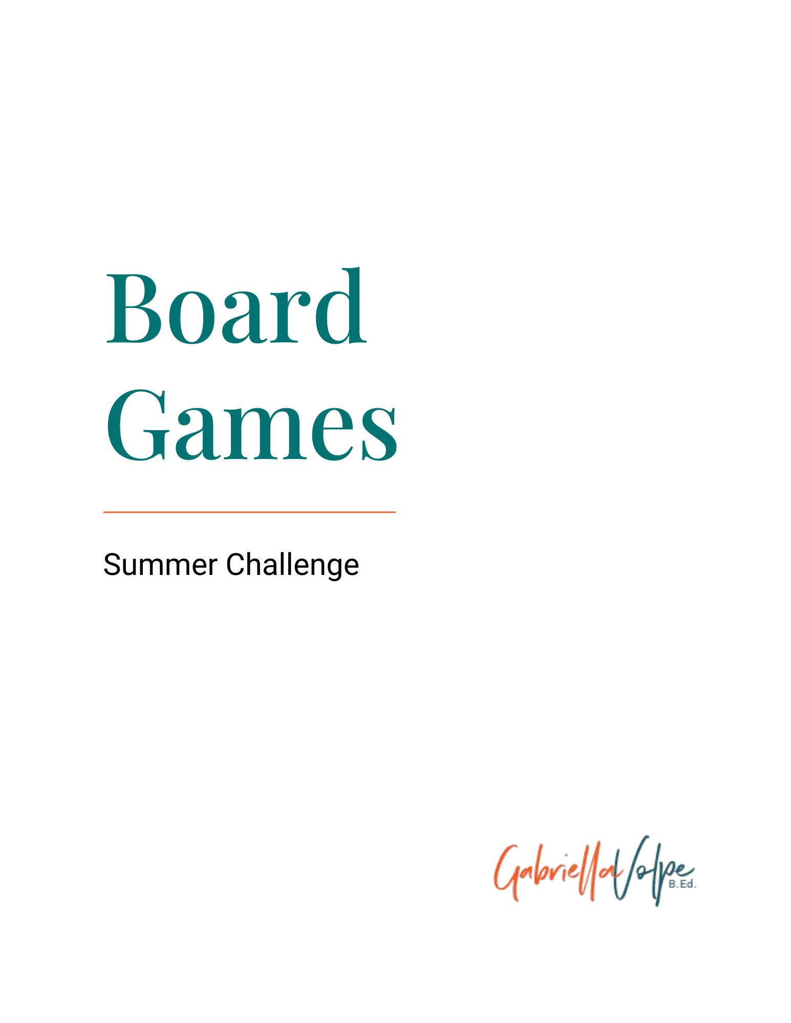 Board Games Summer Challenge