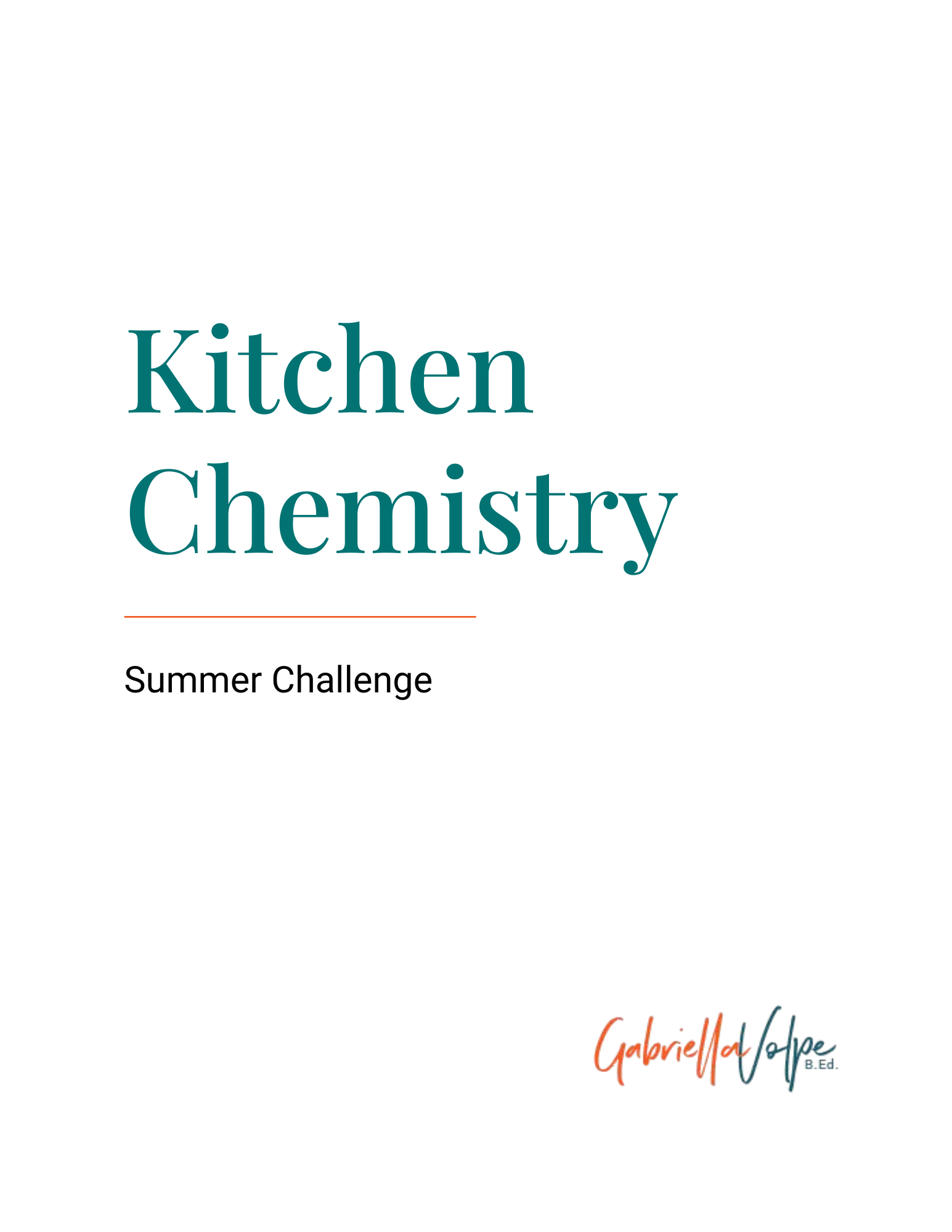 Kitchen Chemistry Summer Challenge