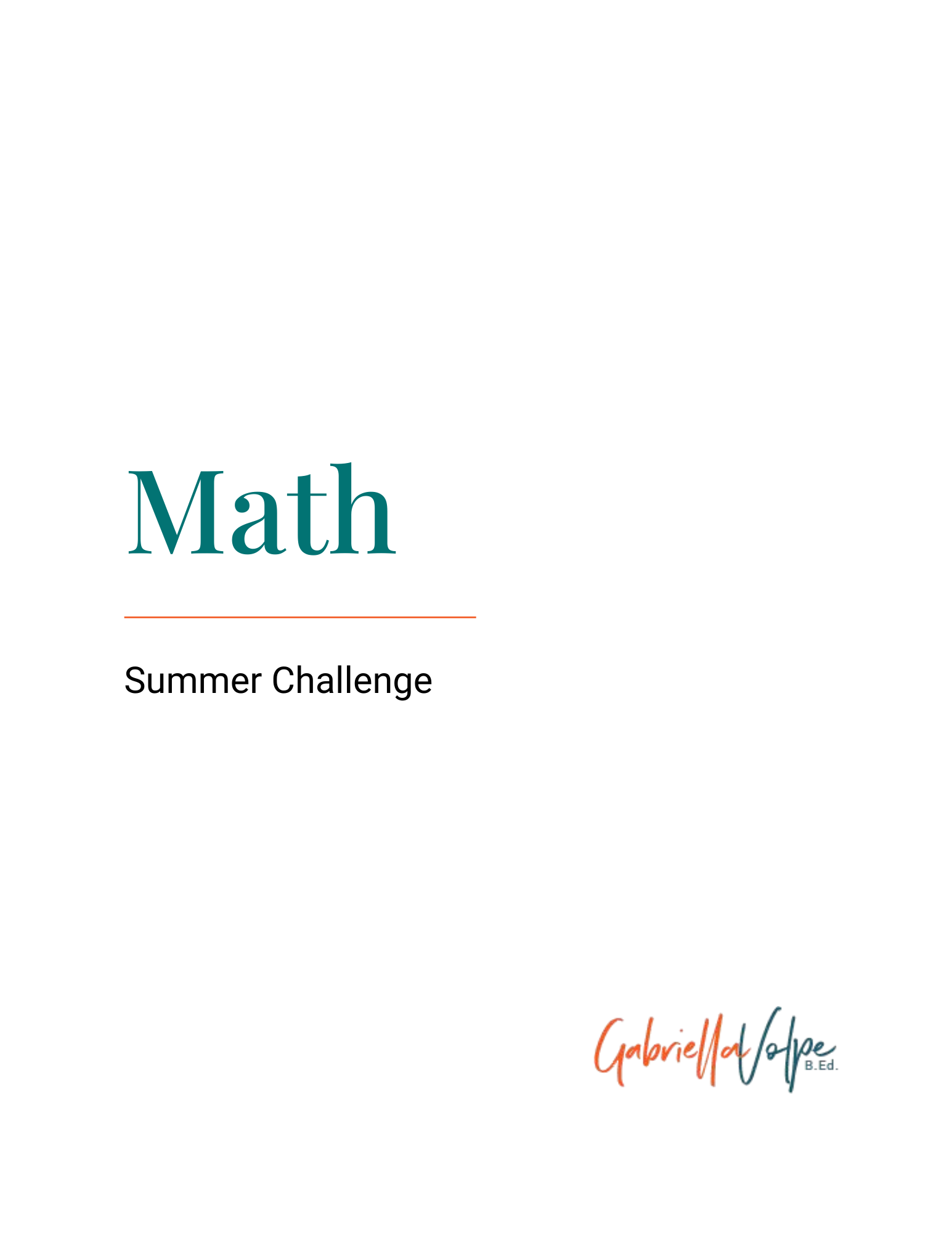 Math Summer Challenge