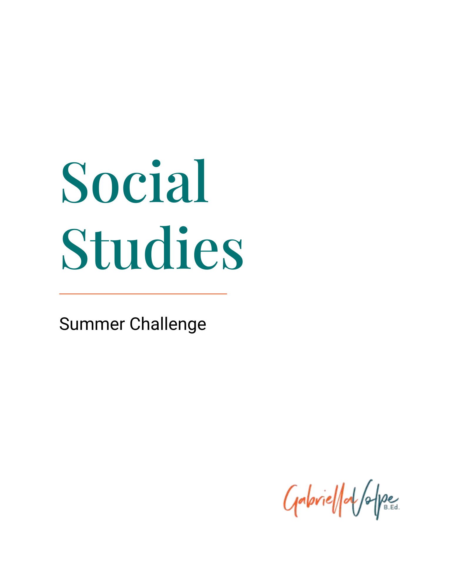 Social Studies Summer Challenge