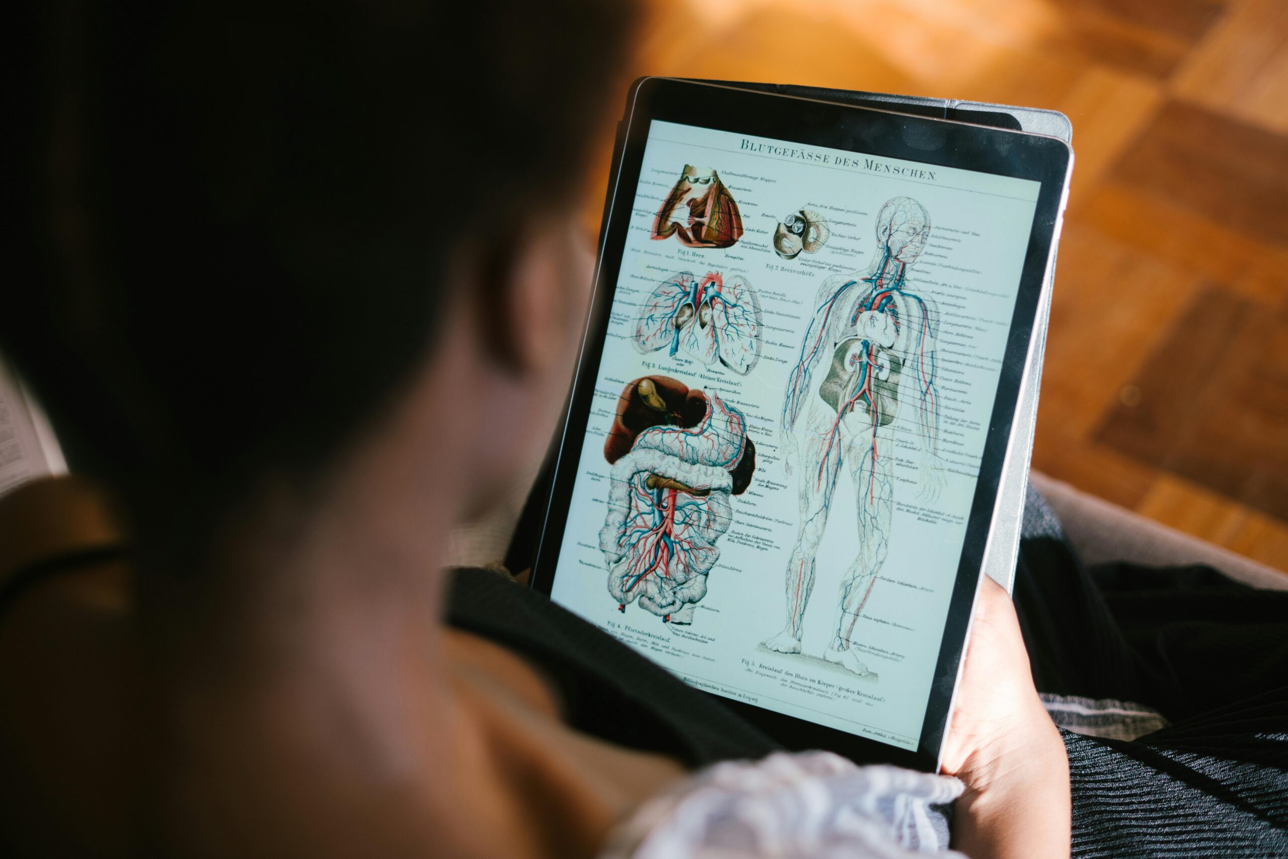 A student learning science on a tablet