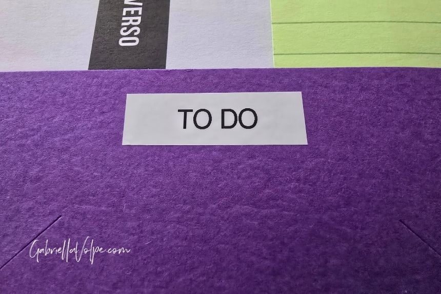 To-do section of folder in organization system